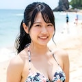 妊婦になってもビキニで海水浴 2枚目