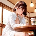 喫茶店でこっそり露出 3枚目