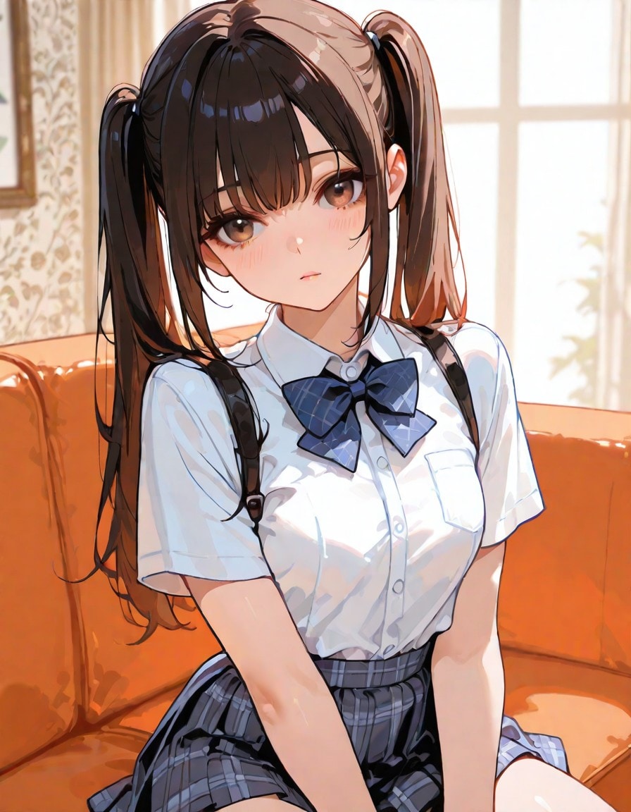 ソファに座る子 | の人気AIイラスト・グラビア