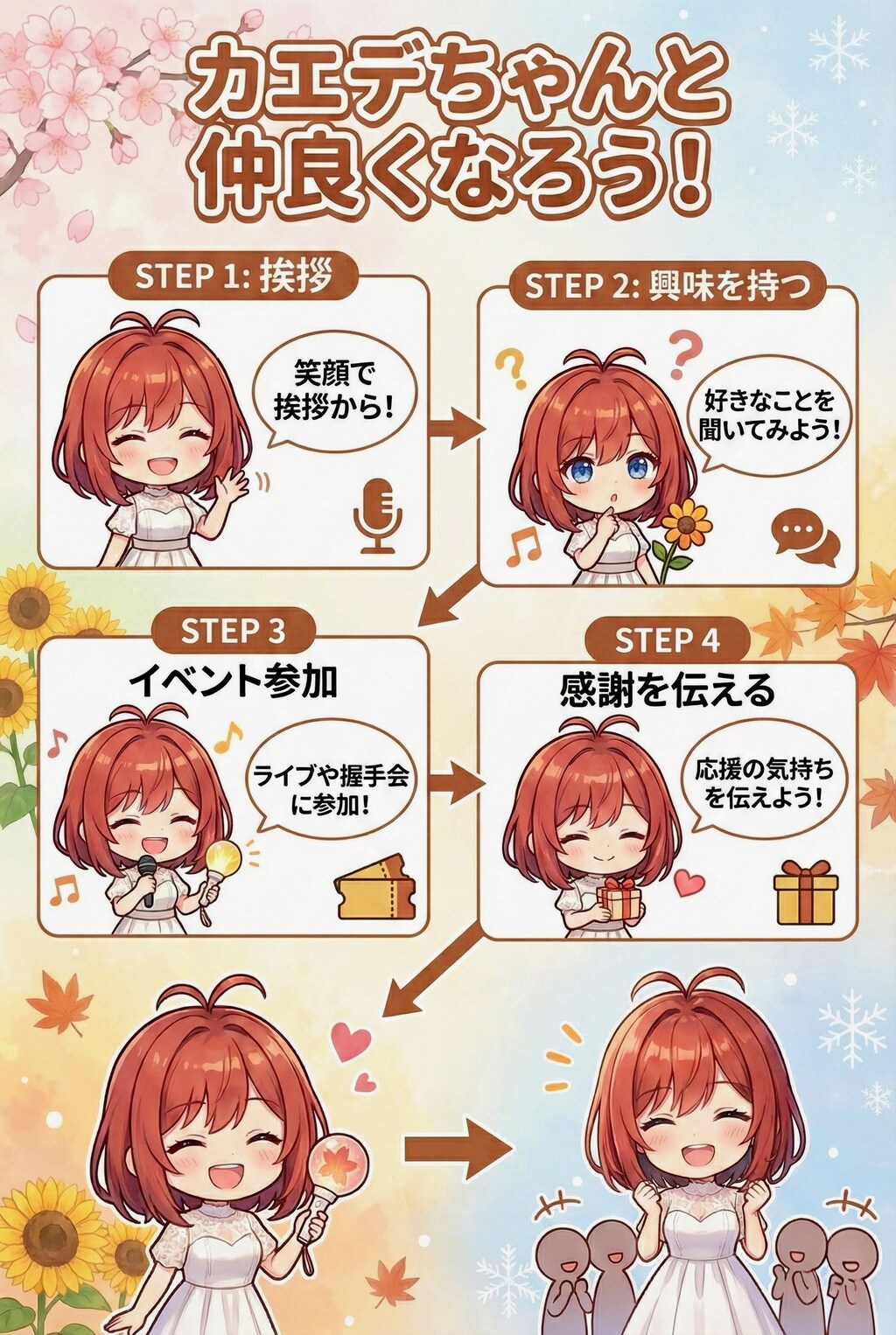 カエデちゃんと仲良くなるためには？