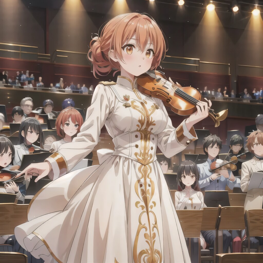 茶髪ポニテでブラスバンドの少女