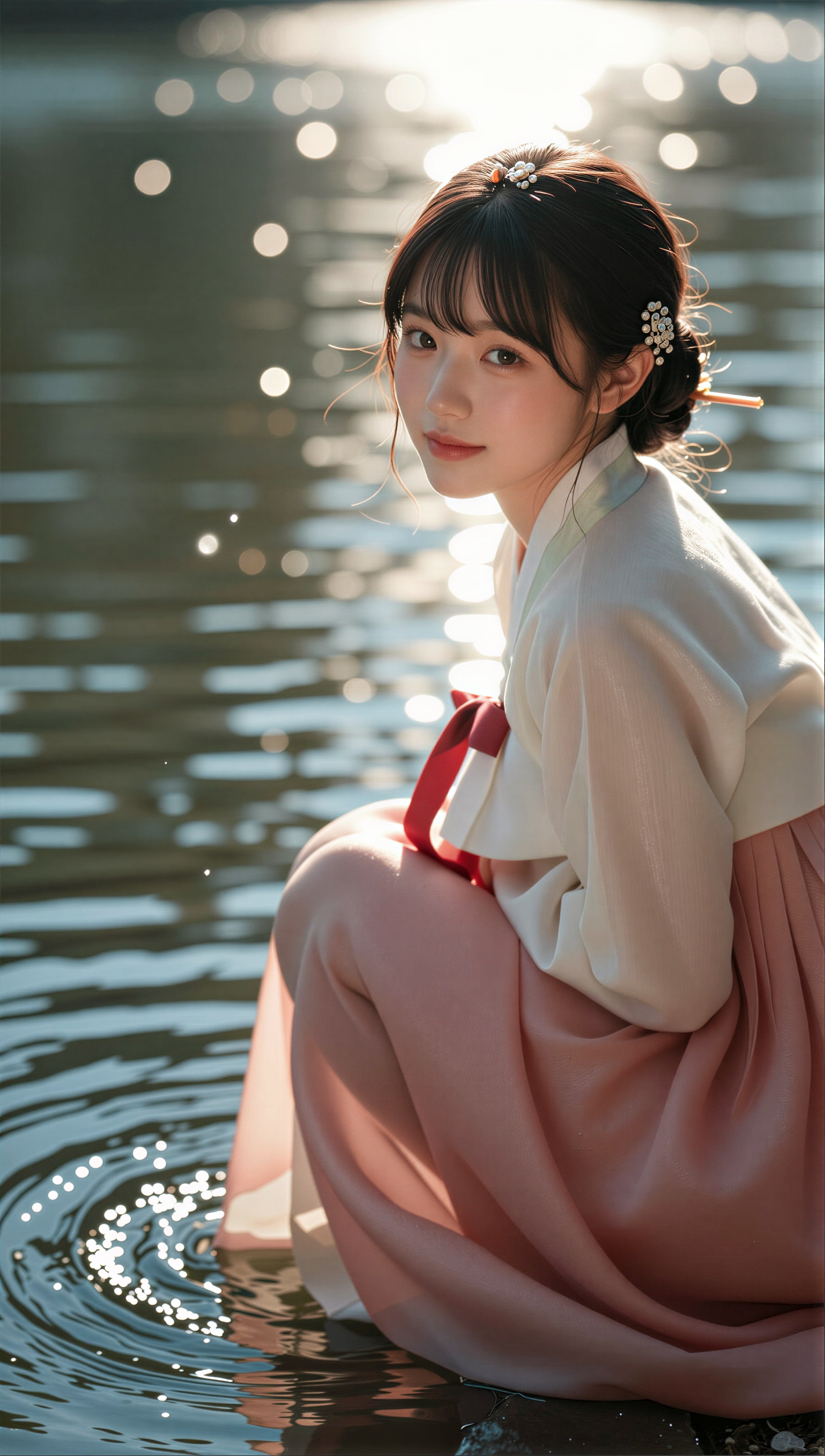 水辺の韓服 4 | の人気AIイラスト・グラビア