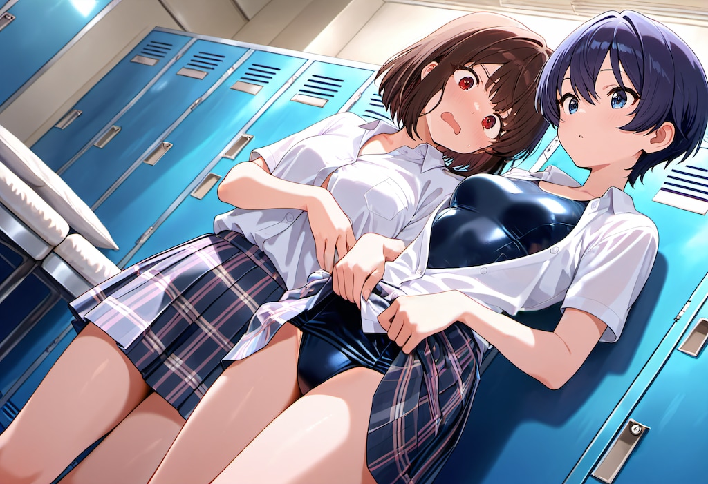 幼馴染、下にスク水事件