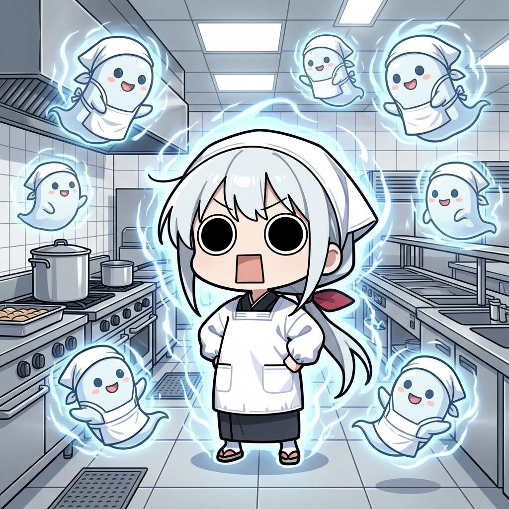 ギルティハイカロリーメニューの準備を初めてしまいよったお化けさん達とえらいこっちゃ嬢 | の人気AIイラスト・グラビア