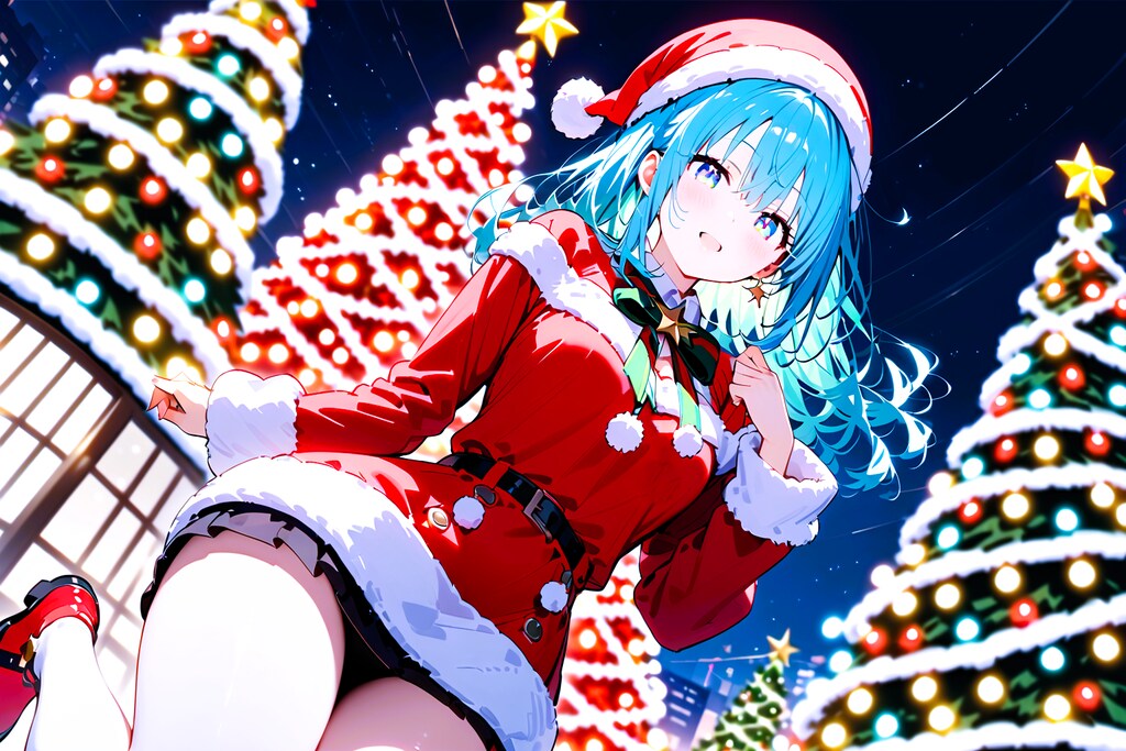 サンタコスプレでクリスマス