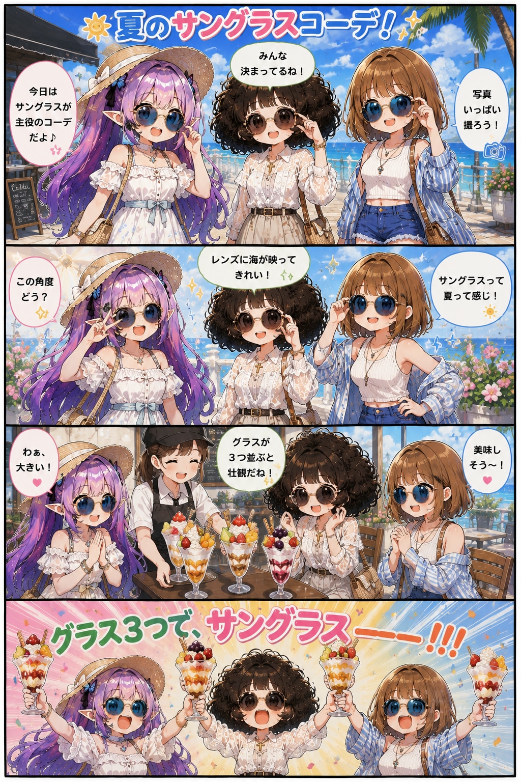 パフェ３つで......