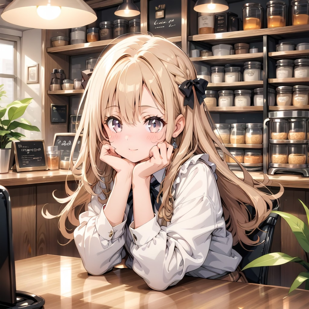 カフェにいる普通のLARIMARさん