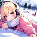 雪に埋もれる少女 4枚目