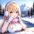 雪に埋もれる少女 8枚目