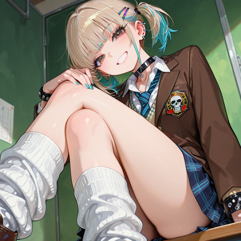 ギャル×制服しばあや | の人気AIイラスト・グラビア