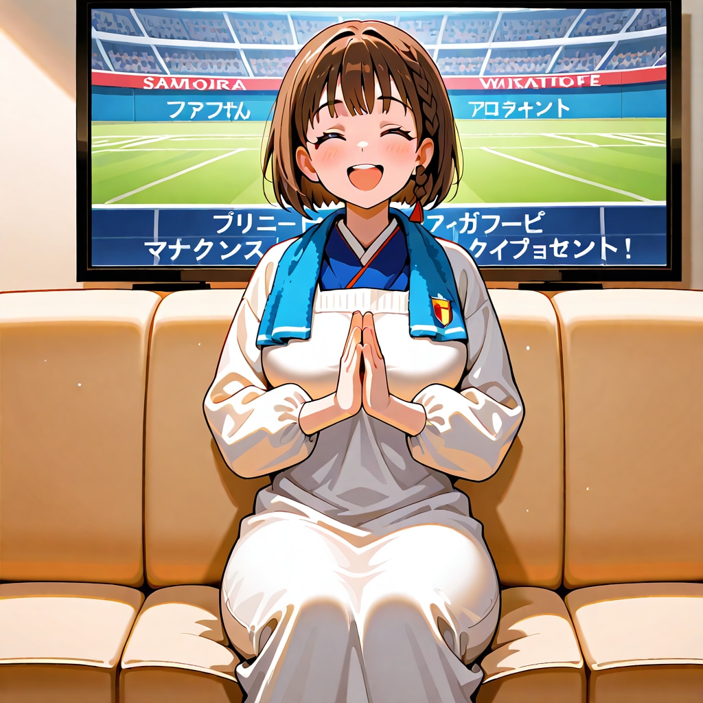 サッカー日本代表応援中