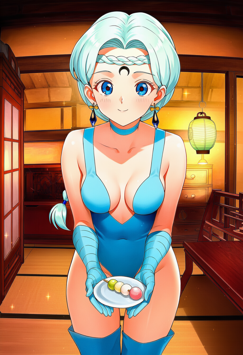 和風喫茶で接客するベルチェ