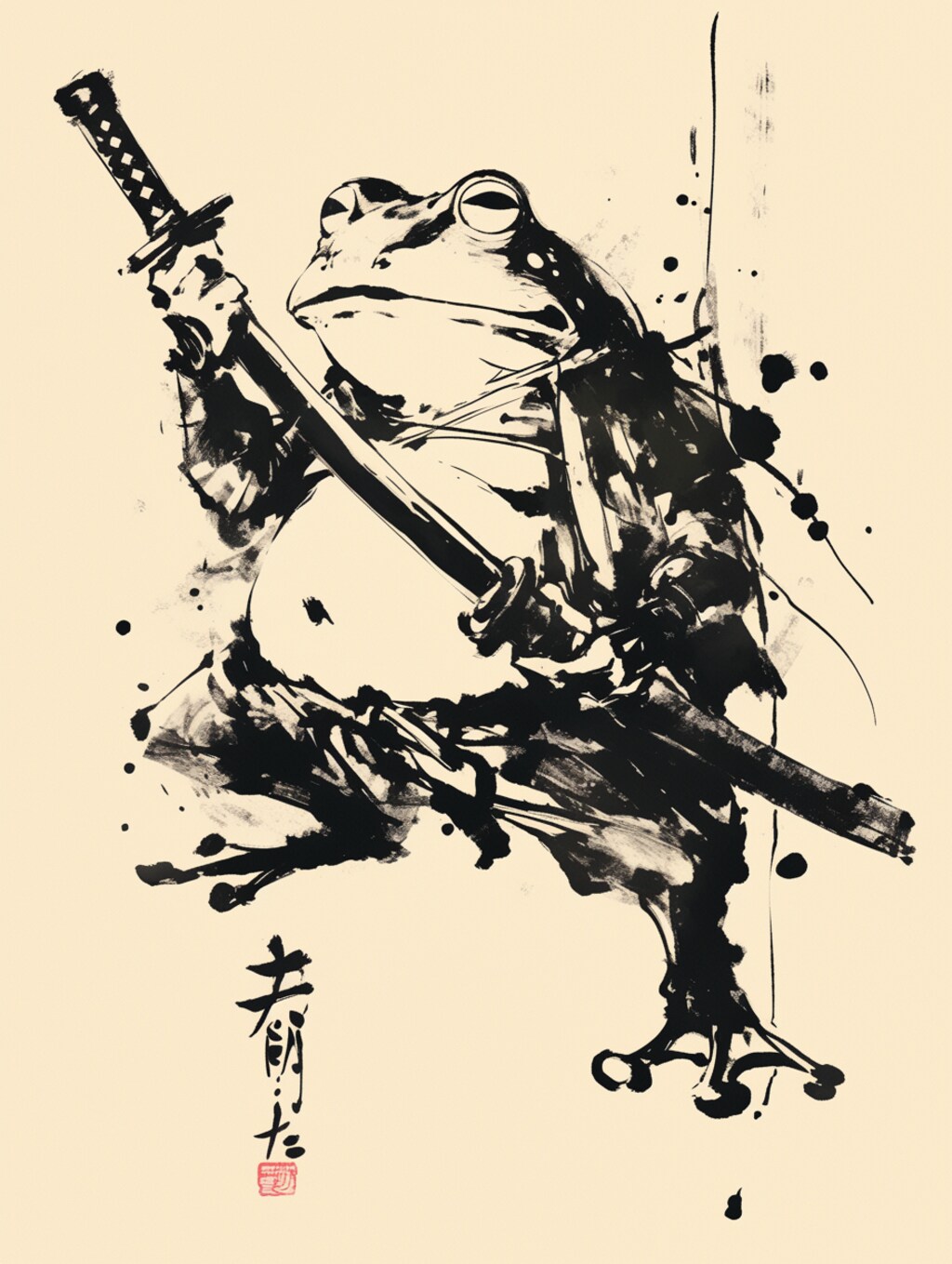 AI刀を構えるカエル侍🐸