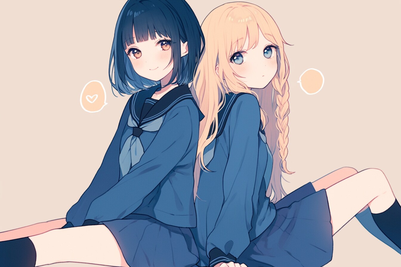 二人のJK236 | の人気AIイラスト・グラビア