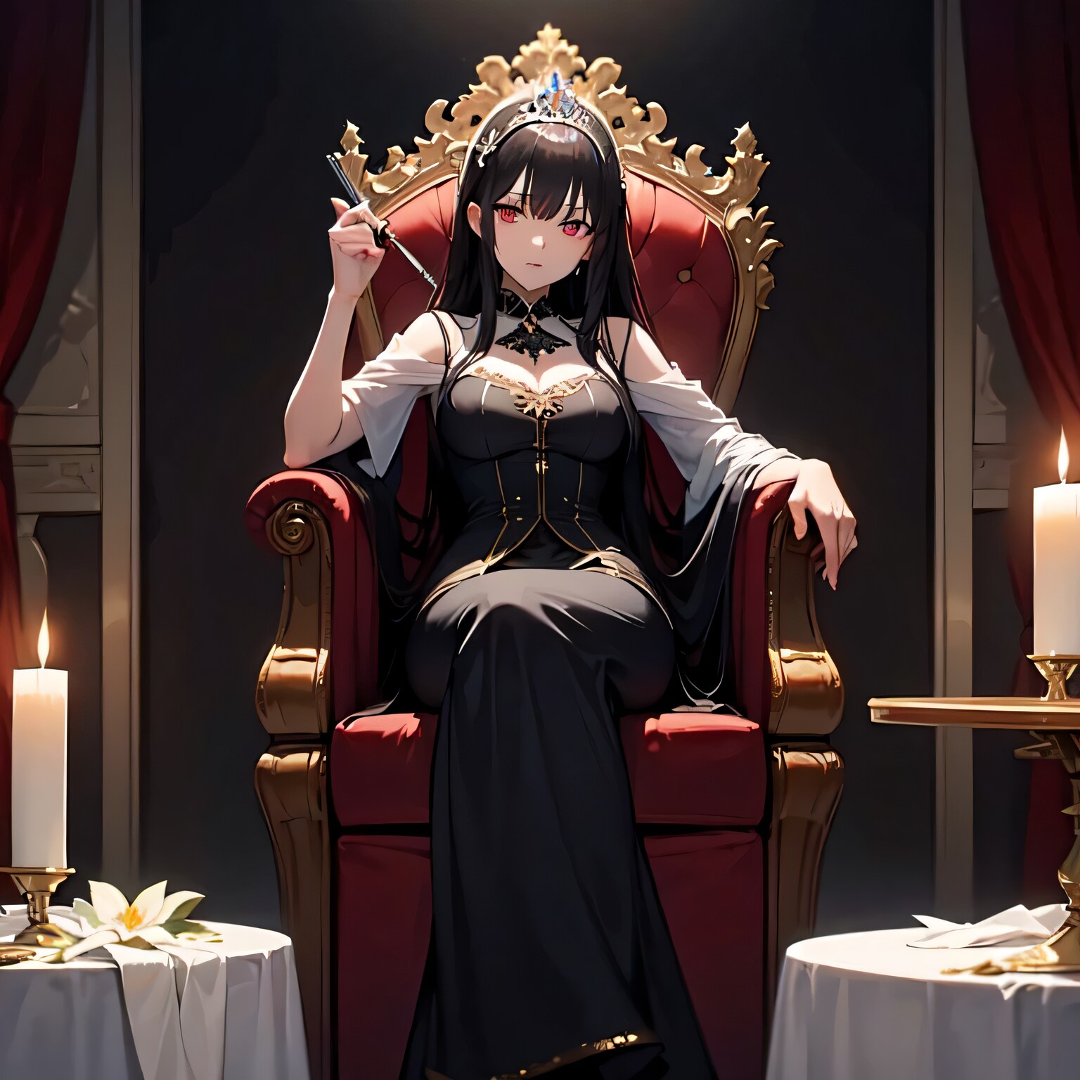 黒髪ロングの姫 | の人気AIイラスト・グラビア