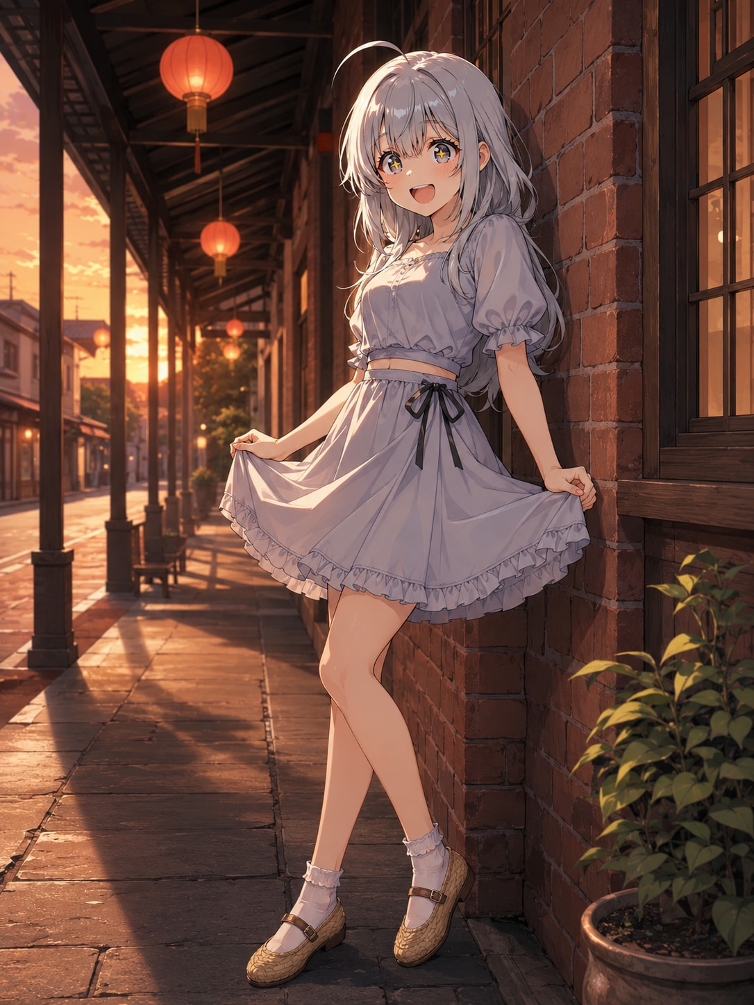 夕焼けの古街