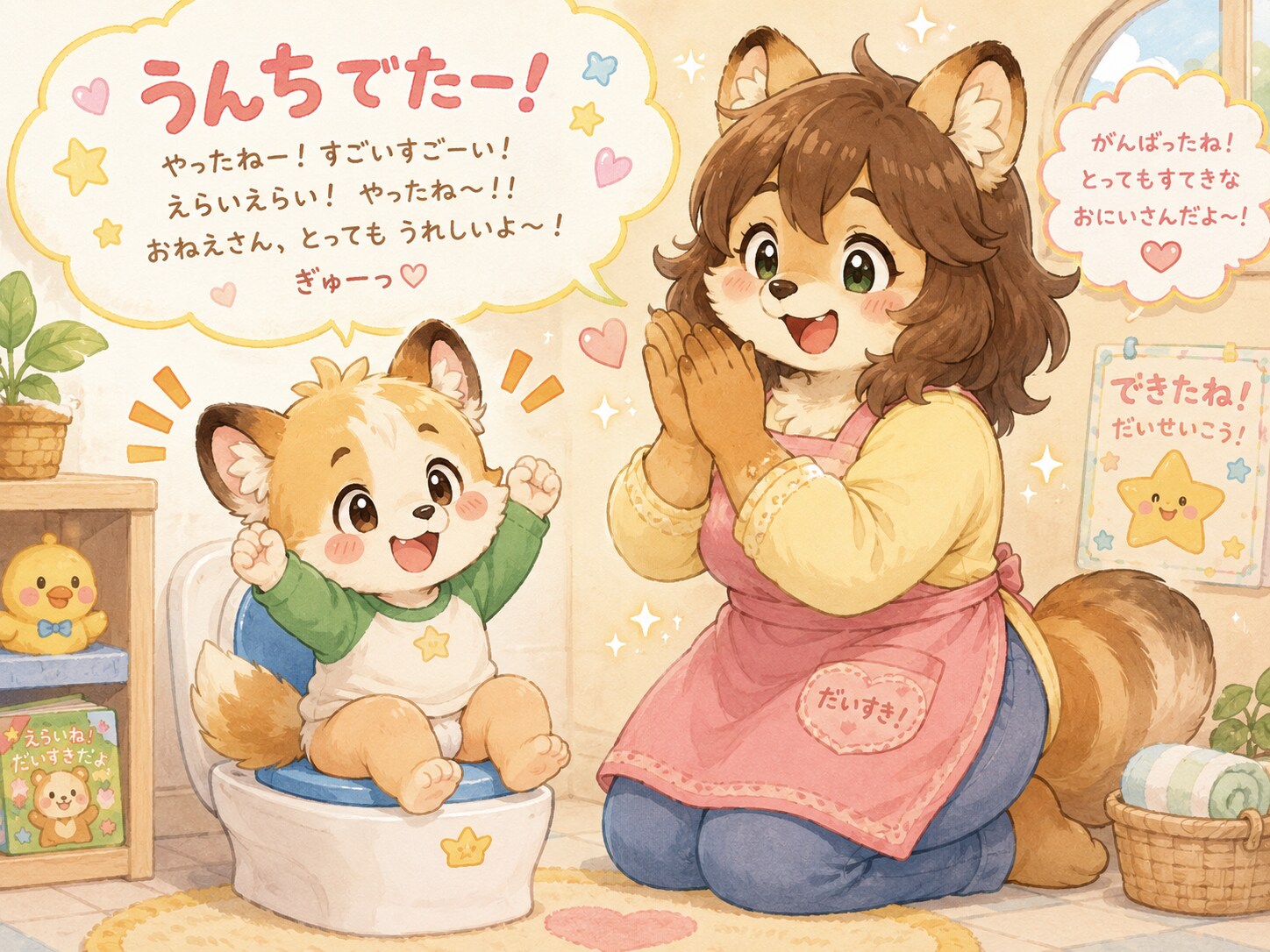 トイレ応援イラスト