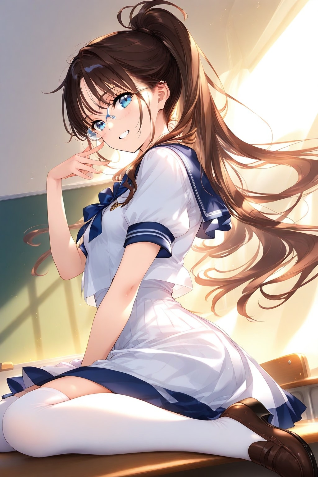 座り | の人気AIイラスト・グラビア