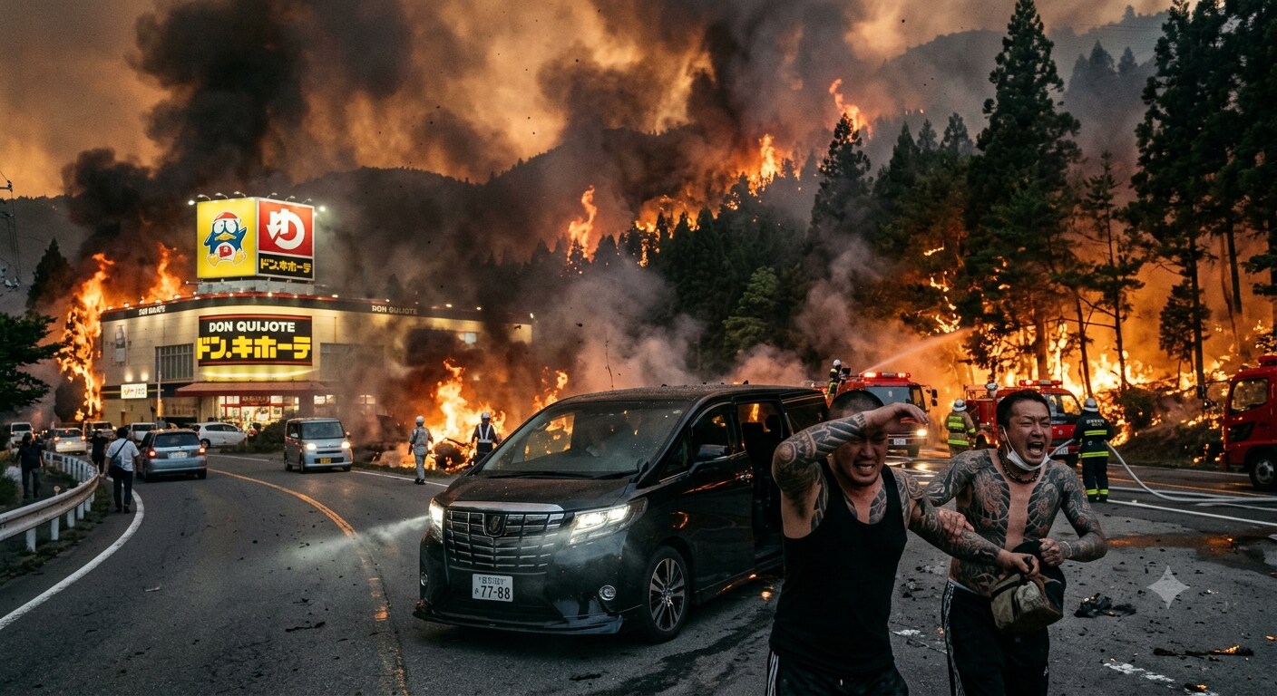 アルファードと山火事