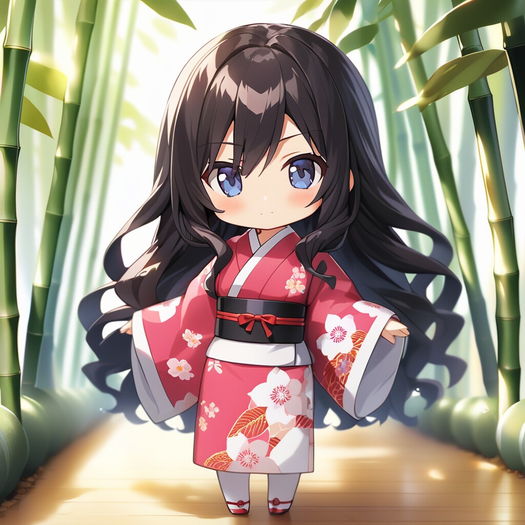 ねんどろいど風の桃色着物娘さん