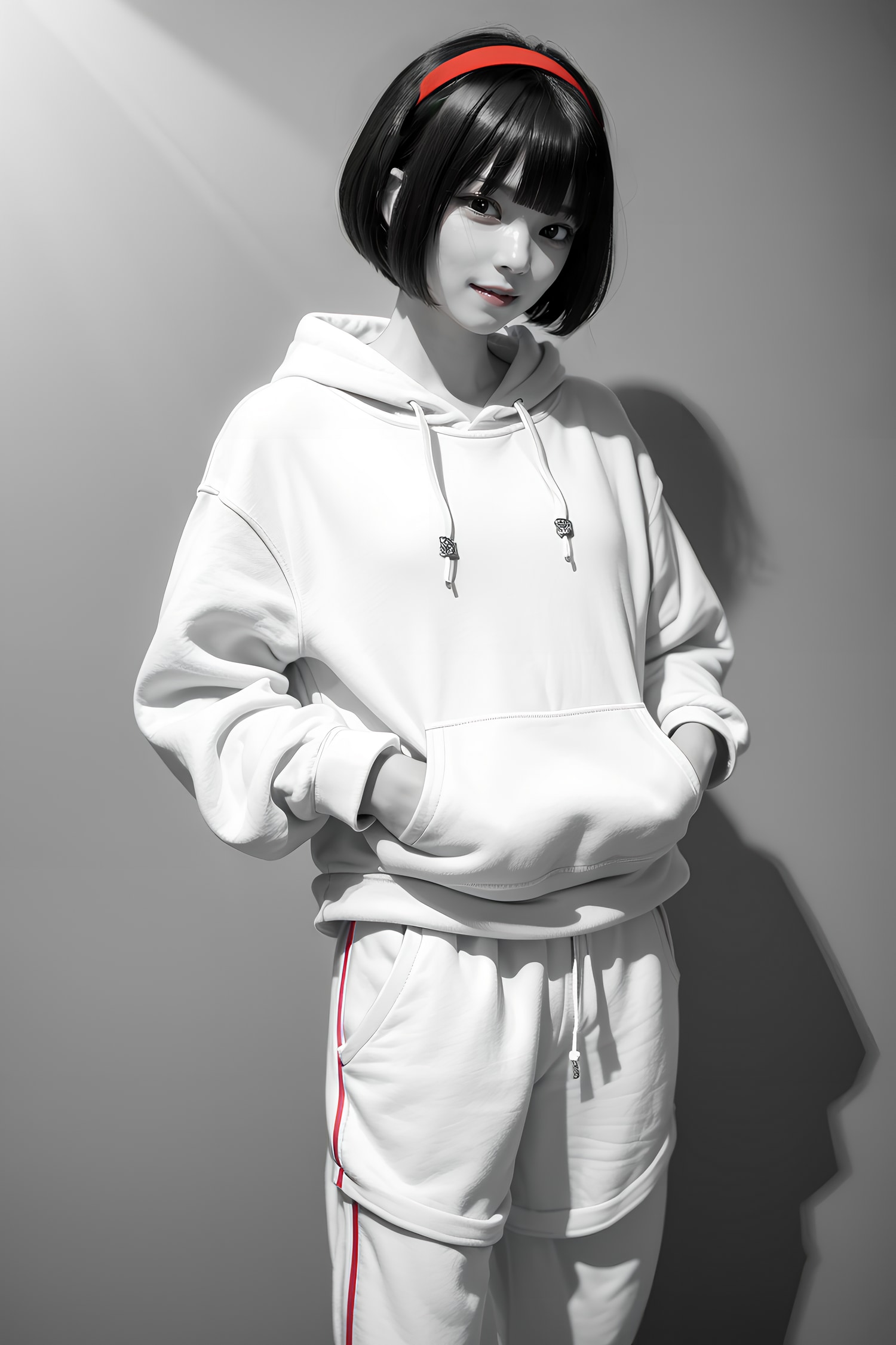 黒眼黒髪白パーカー | の人気AIイラスト・グラビア