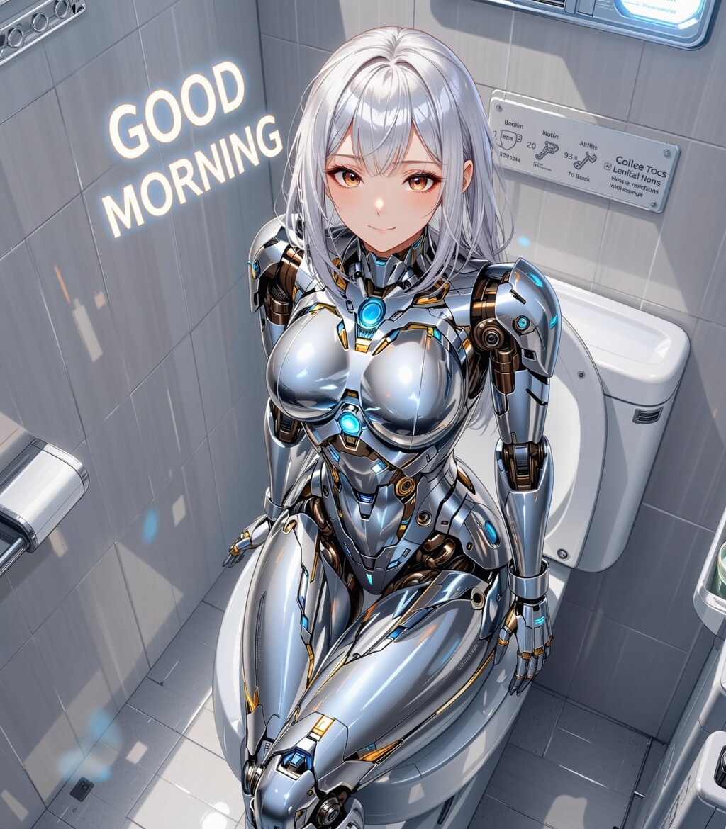 トイレに座るメカ子