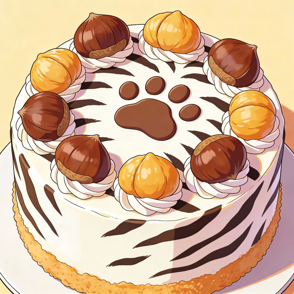 虎柄特製お誕生日ケーキ