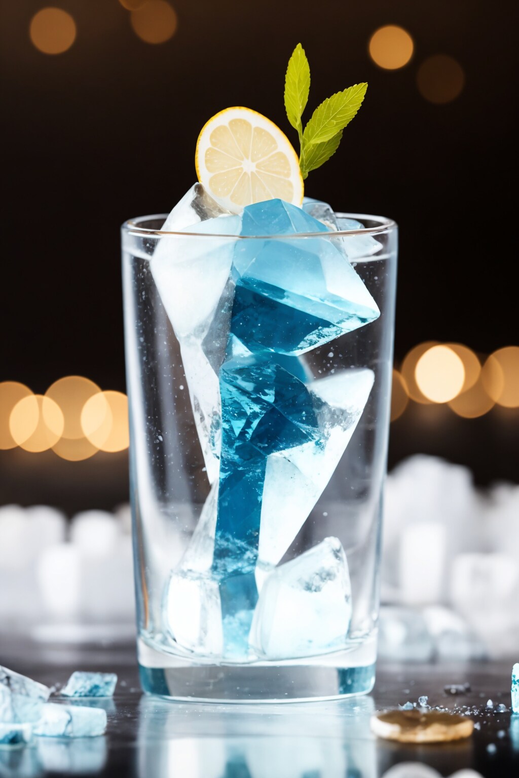 写真のように精細なクリアな氷で出来た美少女像の全身画像 | の人気AIイラスト・グラビア