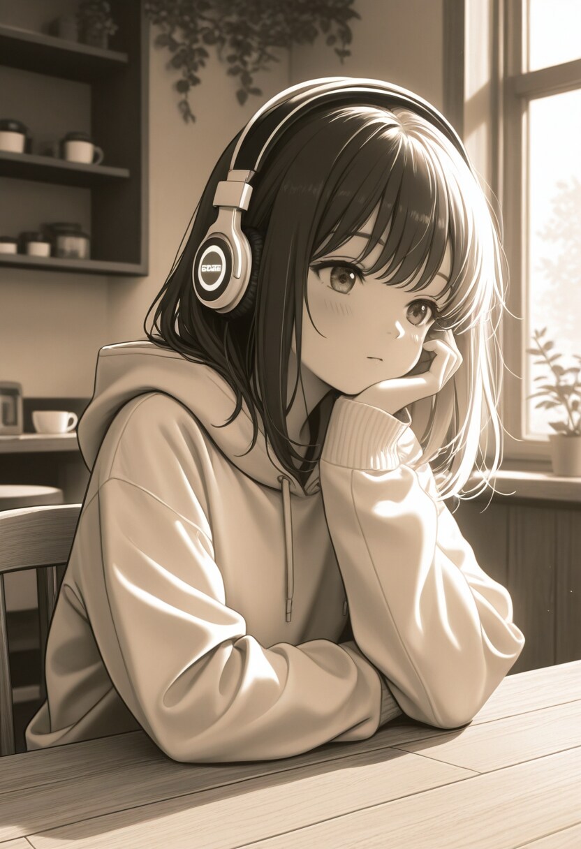 ヘッドフォンの少女(12) | の人気AIイラスト・グラビア