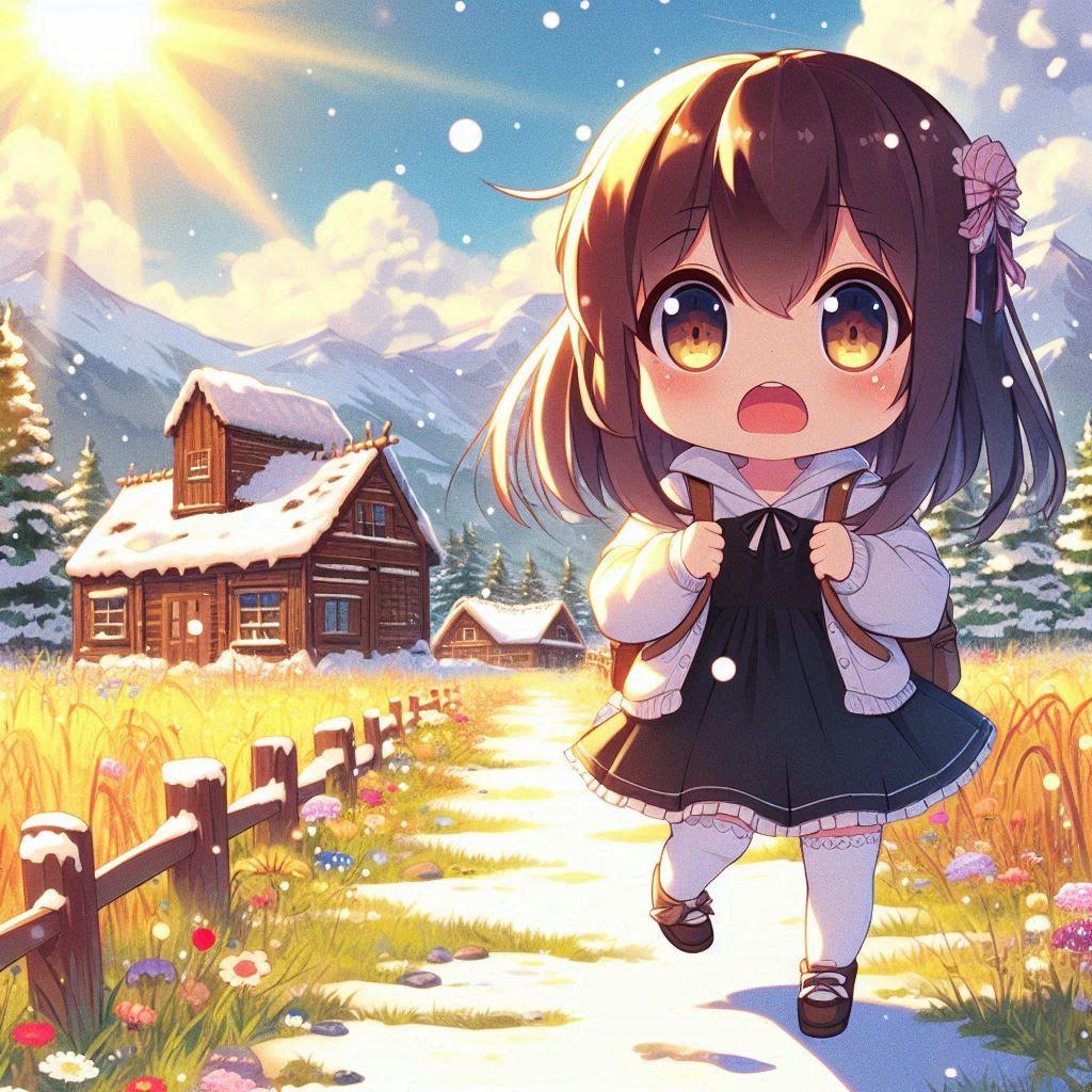 寒さの夏はオロオロ歩く女の子