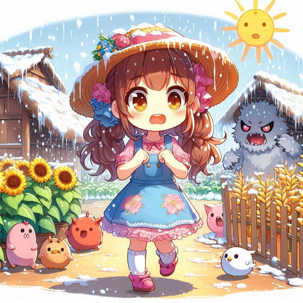 寒さの夏はオロオロ歩く女の子