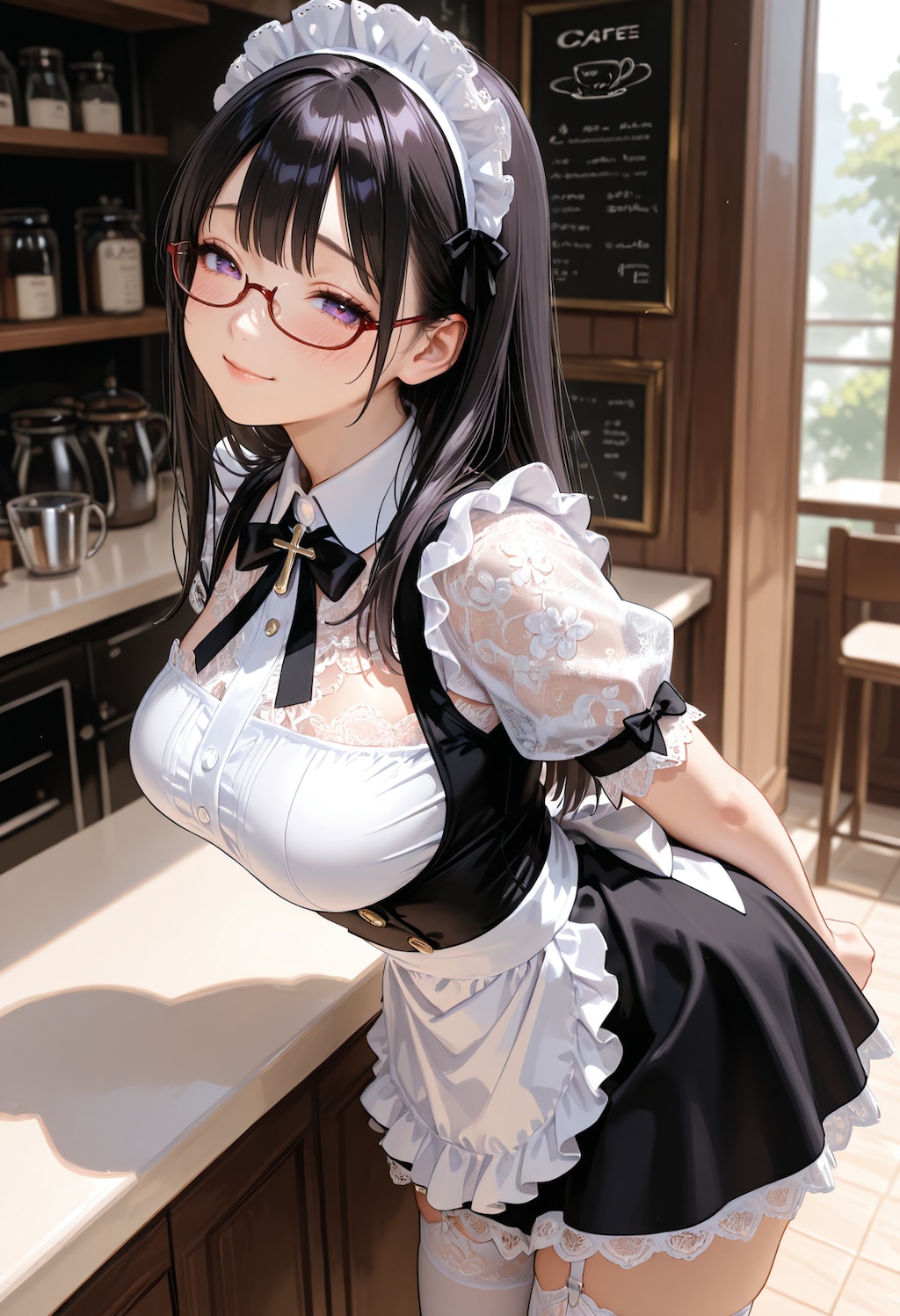 レースなメイド服。