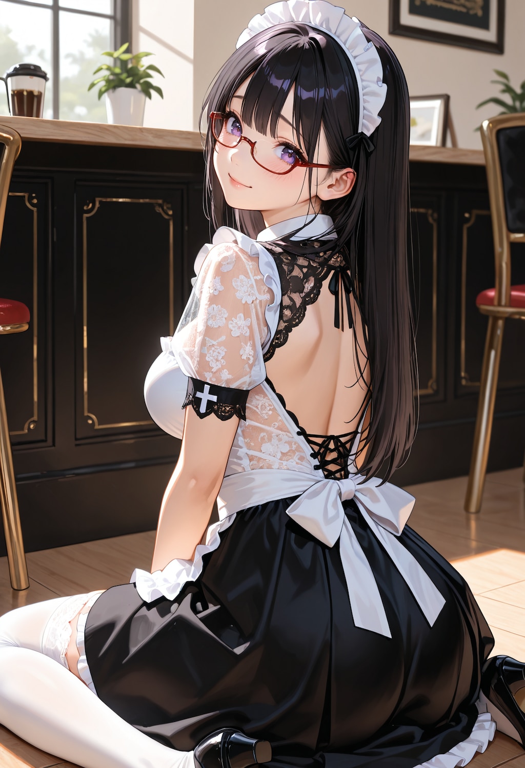 レースなメイド服。