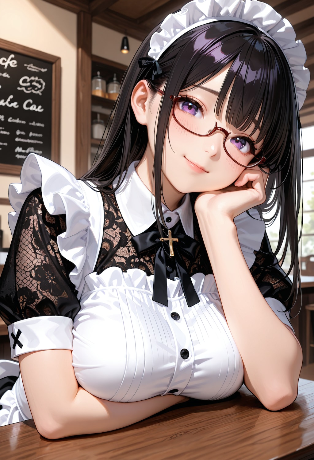 レースなメイド服。