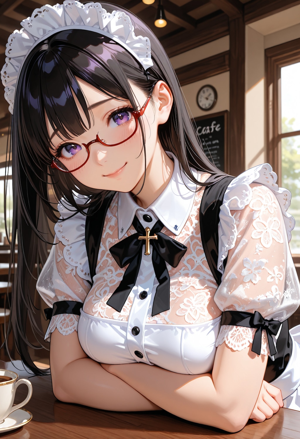 レースなメイド服。