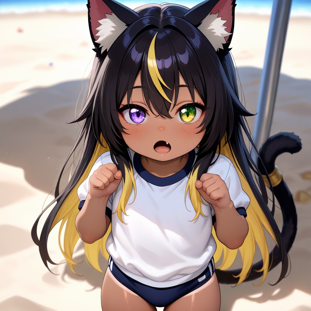 海でストレッチ