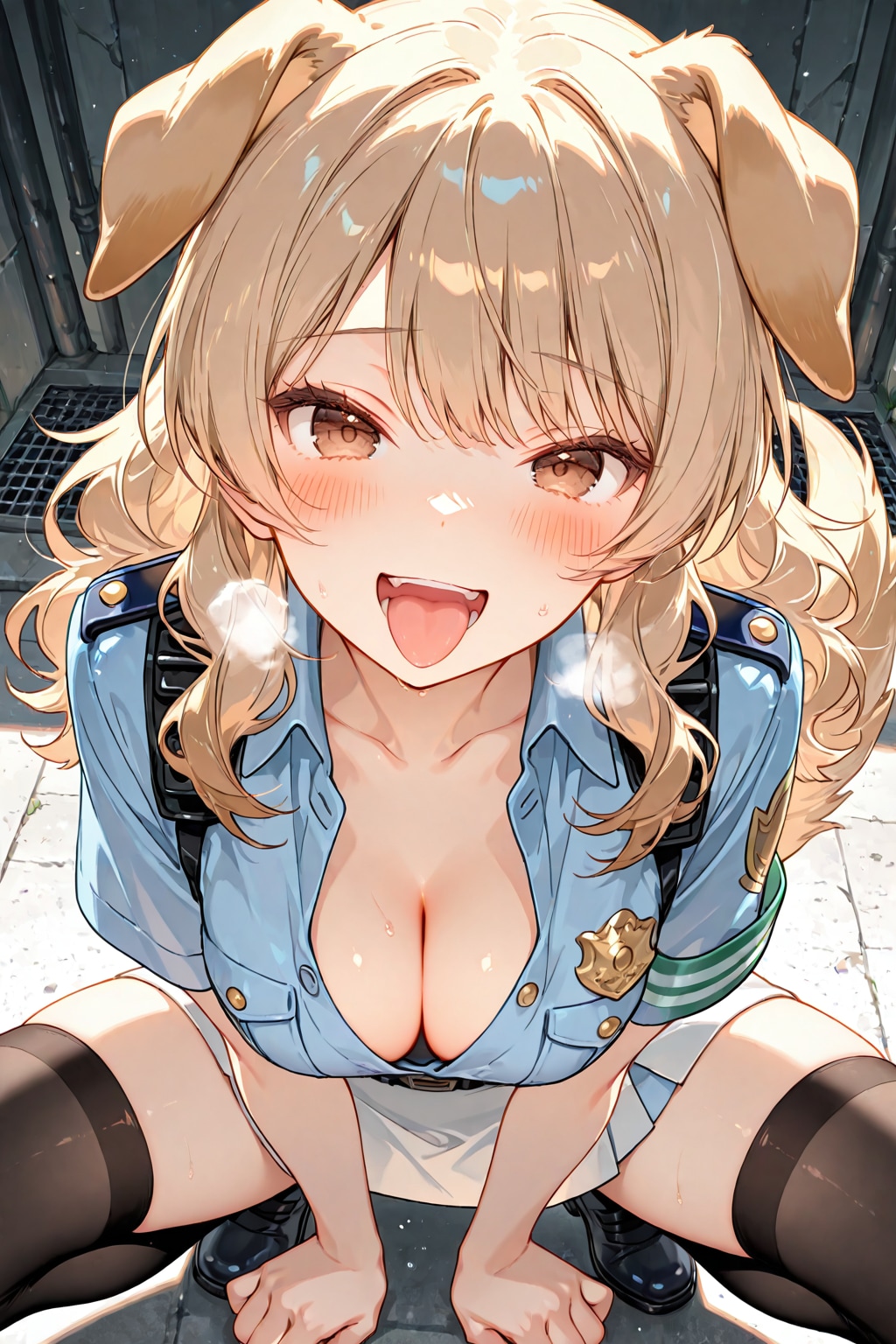 名探偵と警察犬（？）『待て！　伏せ！！』黒ニーソ＆白ニーソ