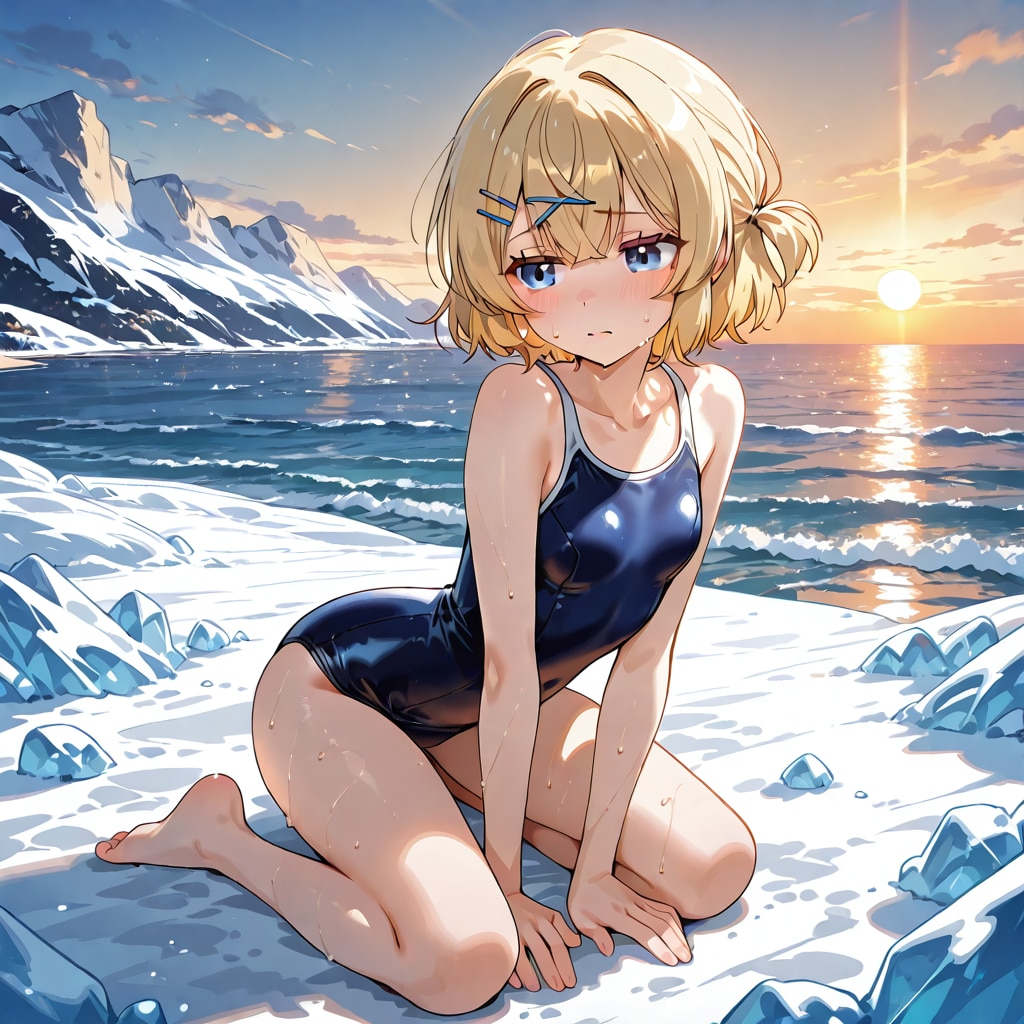 スク水寒中水泳