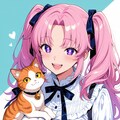 女の子と猫 2枚目