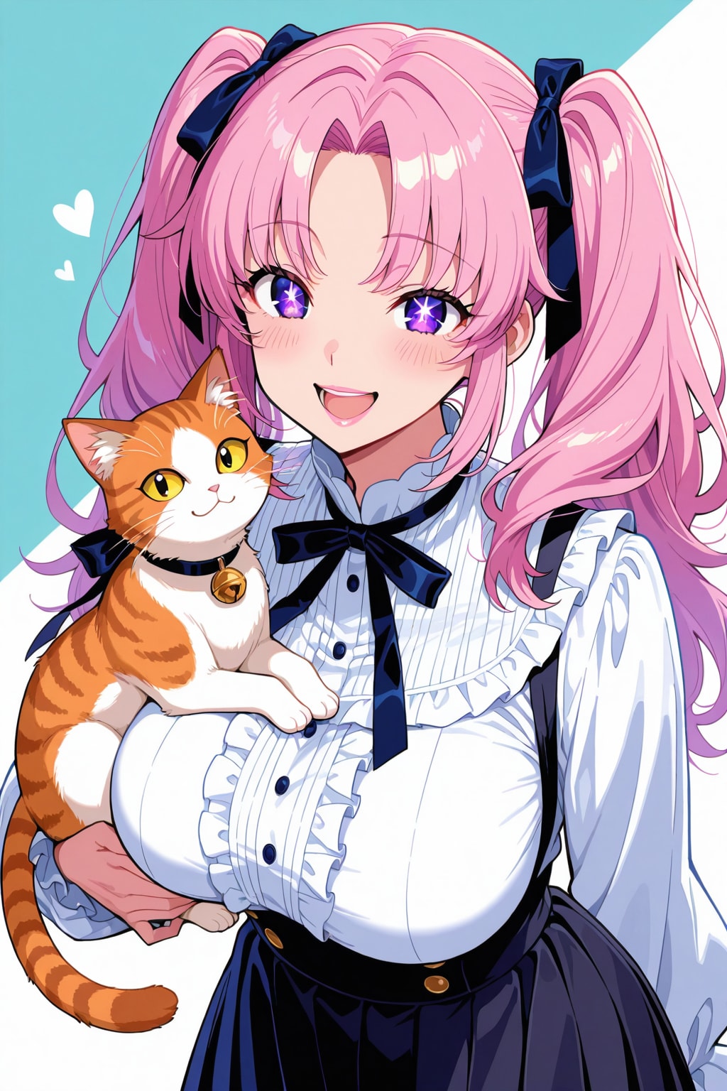 女の子と猫