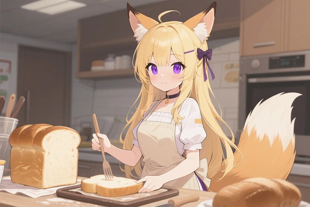 パンを焼くクレアちゃん