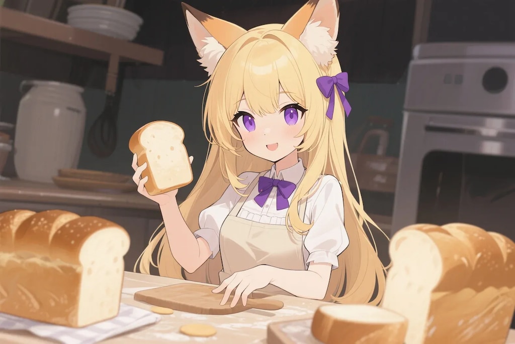 パンを焼くクレアちゃん