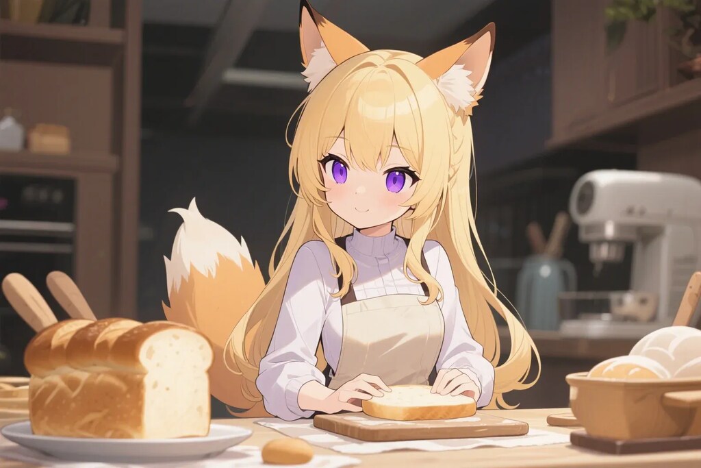 パンを焼くクレアちゃん