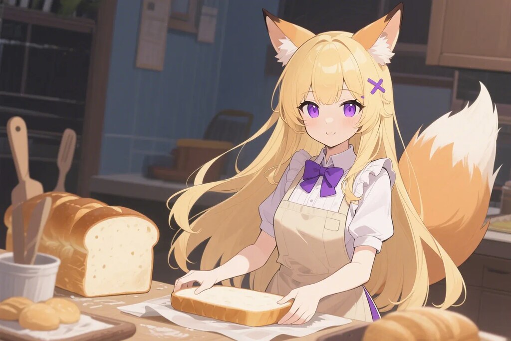 パンを焼くクレアちゃん