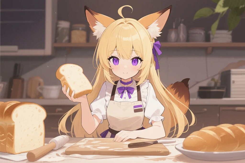 パンを焼くクレアちゃん