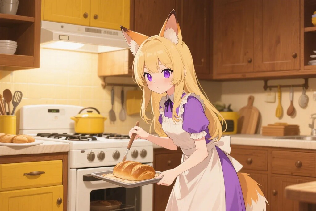 パンを焼くクレアちゃん