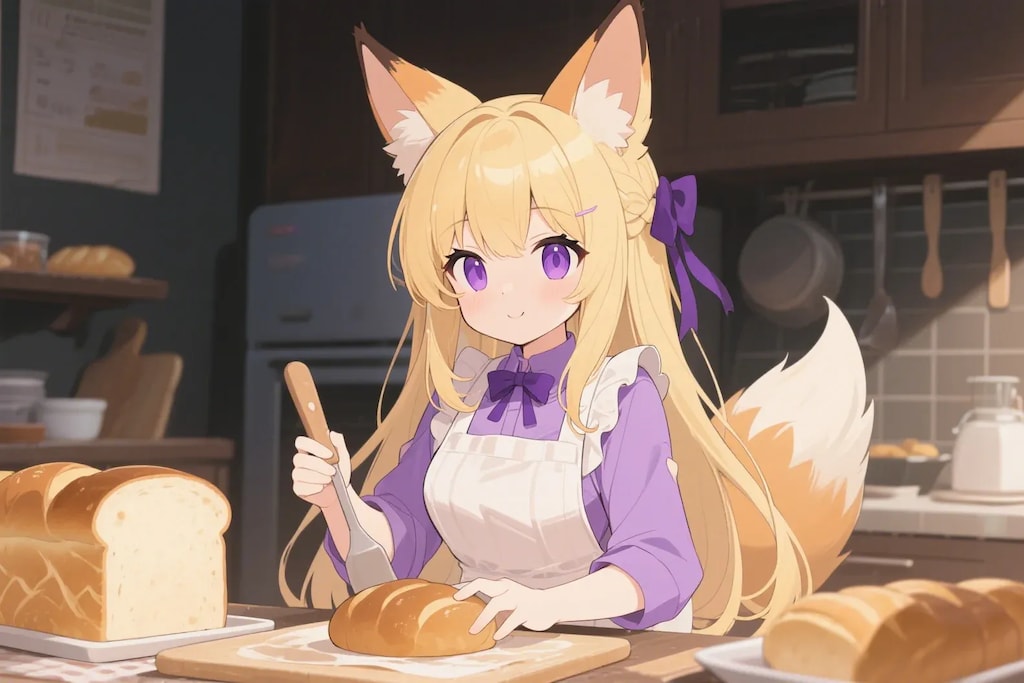 パンを焼くクレアちゃん