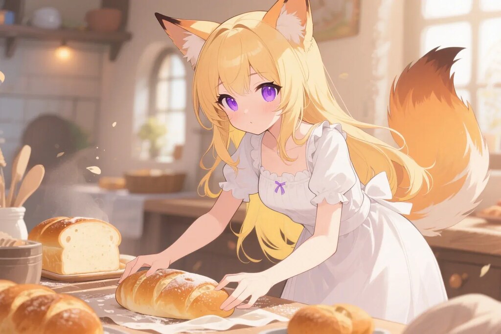 パンを焼くクレアちゃん