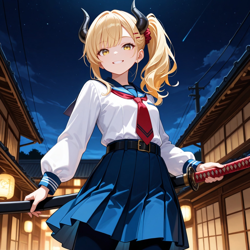 夜と刀と女鬼高生さん