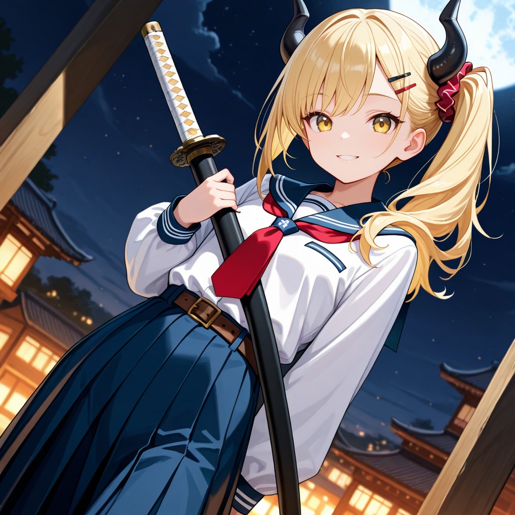 夜と刀と女鬼高生さん